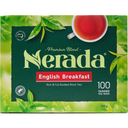 Photo of Nerada English Breakfast Tea Tagged Tea Bags 100 Pack