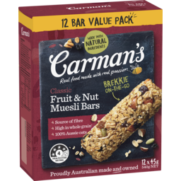 Photo of Carman's Muesli Bars Fruit & Nut Classic Value Pack 12 Pack 540g 540g