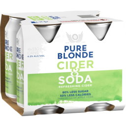 Photo of Pure Blonde Cider & Soda 4.2% Can 4x330ml