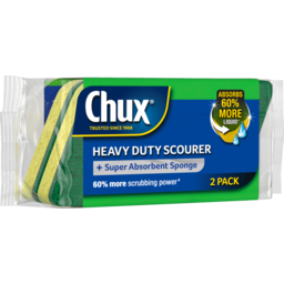 Photo of Chux® Heavy Duty Scourer + Super Absorbent Sponge 2 Pack 2pk