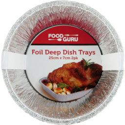 Photo of Food Guru Foil Deep Dish Trays 25cm X 7cm 2 Pack