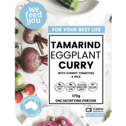 Photo of We Feed You - Tamarind Eggplant Curry With Cherry Tomatoes & Rice [375g]