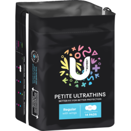 Photo of U By Kotex Petite Ultrathin Pads Regular With Wings 14 Pack