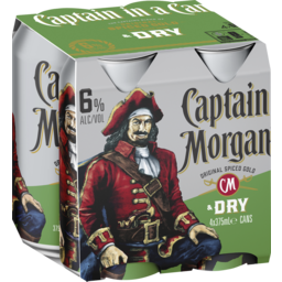 Photo of Captain Morgan Original Spiced Gold & Dry 6% Cans 