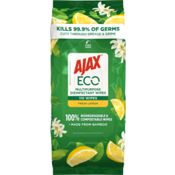 Photo of Ajax Eco Respect Fresh Lemon Multipurpose Wipes 110 Pack