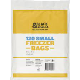 Photo of Black & Gold Freezer Bags Small 120pk