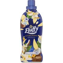 Photo of Fluffy Concentrate Liquid Fabric Softener Conditioner, 900ml, 45 Washes, Coconut & Vanilla, Divine Blends 900ml