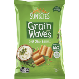 Photo of Sunbites Grain Waves Wholegrain Chips Sour Cream & Chives 170g