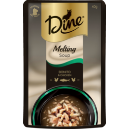 Photo of Dine Melting Soup Adult Wet Cat Food Tuna & Chicken Pouch 40g 40g