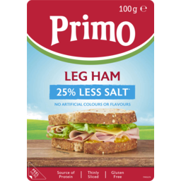 Photo of Primo 25% Less Salt Sliced Leg Ham 100g 100g