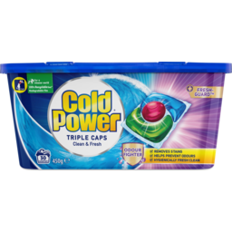Photo of Cold Power Clean & Fresh Odour Fighter Front & Top Laundry Triple Caps 450g 30 Pack