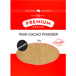 Photo of Premium Choice Organic Cacao Powder Raw Gluten Free 150g