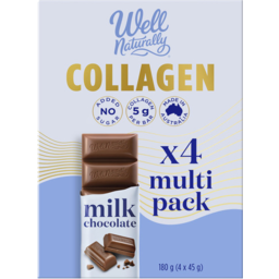 Photo of Well Naturally No Sugar Added Collagen Bar Milk Chocolate