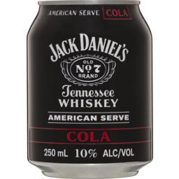 Photo of Jack Daniel's Tennessee Whiskey American Serve & Cola Can 250ml