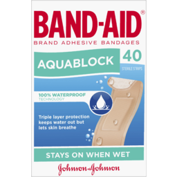 Photo of Band Aid Aquablock Waterproof Sterile Strips 40 Pack