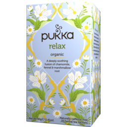 Photo of Pukka Relax Herbal Tea Bags - Organic & Fair Chamomile, Fennel Seed And Marshmallow Root - 20 Sachets