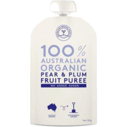 Photo of Australian Organic Food Co. Pear & Plum Puree 120gm