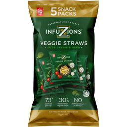 Photo of Majans Infuzions Veggie Straws Sour Cream & Herb Flavour 5x15g
