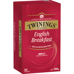 Photo of Twinings English Breakfast Medium Strength Tea Bag 50 Pack 100g