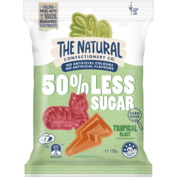 Photo of The Natural Confectionery Co. 50% Less Sugar Tropical Blast Lollies 130g
