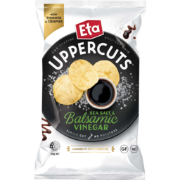 Photo of Eta Uppercuts Potato Chips Deli Cut Sea Salt Balsamic Vinegar 140g
