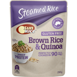 Photo of Sunrice Steamed Rice Brown Rice & Quinoa Perfectly Cooked In 90 Secs Gluten Free 250g