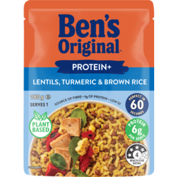 Photo of Ben's Original Protein+ Lentils, Turmeric & Brown Rice 180g