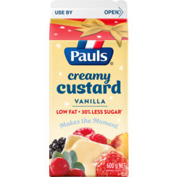 Photo of Pauls Low Fat 30% Less Sugar Vanilla Custard 600g