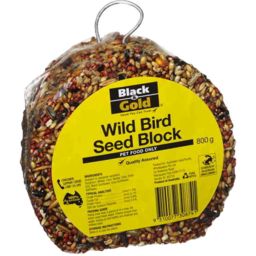 Photo of Black & Gold Wild Bird Seed Block 800gm