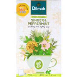 Photo of DILMAH INFUSED ROOIBOS GINGER & PEPPERMINT TEABAGS 20S