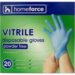 Photo of Home Force Vitrile Powder Free Disposable Gloves 20 Pack