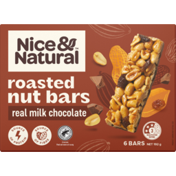 Photo of Nice & Natural Real Milk Chocolate Roasted Nut Bars 6 Pack