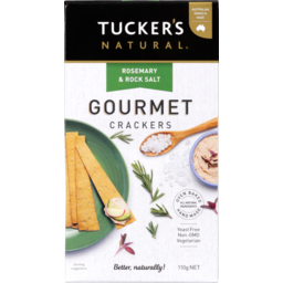 Photo of Tucker's Gourmet Crackers Rosemary & Rock Salt 110g