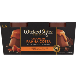 Photo of Wicked Sister Chocolate Panna Cotta with Salted Caramel 2x150g