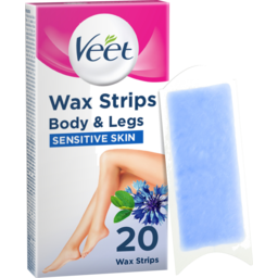 Photo of Veet Easy-Gel Legs Wax Strips For Sensitive Skin Almond Oil 20 Wax Strips 2 Perfect Finish Wipes