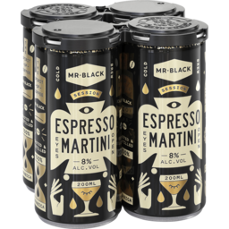 Photo of Mr Black Espresso Martini Rtd 8% Abv 200ml X 4 4.0x250ml