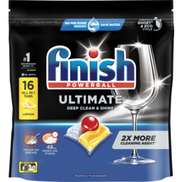 Photo of Finish Quantum Ultimate Pro Lemon Sparkle Dishwasher Tablets 16 Pack
