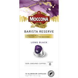 Photo of Moccona Barista Reserve Long Black Coffee Capsules Intensity 8 - 10 Pack 