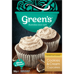 Photo of Greens Temptations Cookies & Cream Cupcake Mix 380g