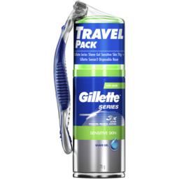 Photo of Gillette Series Shave Gel Sensitive Skin 70g + Gillette Sensor3 Men's Disposable Razor 73g