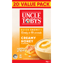 Photo of Uncle Tobys Creamy Honey Quick Oats Sachets 20 Pack