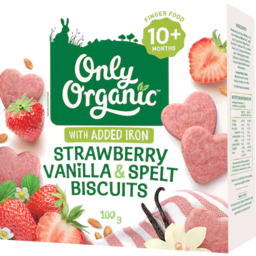 Photo of Only Organic Baby Snack Biscuits Strawberry & Vanilla