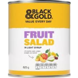 Photo of Black And Gold Fruit Salad In Lighjt Syrup