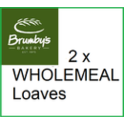 Photo of 2 pack Wholemeal Sliced Loaf Brumbys