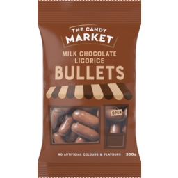 Photo of Candy Market Milk Chocolate Coated Licorice Bullets 200g