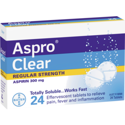 Photo of Aspro Clear Pain Relief Aspirin 24 Soluble Effervescent Tablets