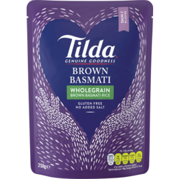 Photo of Tilda Wholegrain Brown Basmati Rice Gluten Free 250g