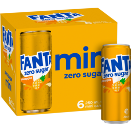 Photo of Fanta Zero/Diet/Light Fanta Pineapple Zero Sugar Soft Drink Multipack Mini Can
