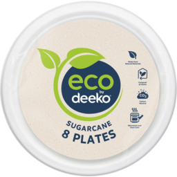 Photo of Deeko Eco Sugarcane Plates 17cm 8 Pack