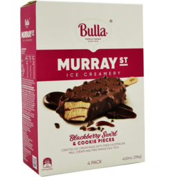 Photo of Bulla Murray Street Blackberry Swirl & Cookie Pieces Ice Cream 4pk